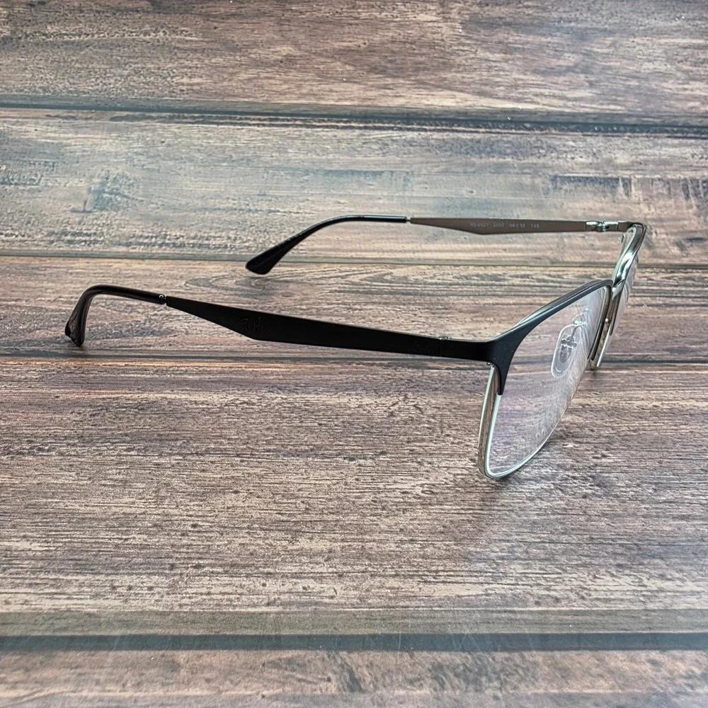 Ray-Ban RB 6421 2997 Matte Black Silver Square Eyeglasses 54-18-145 FRAMES ONLY